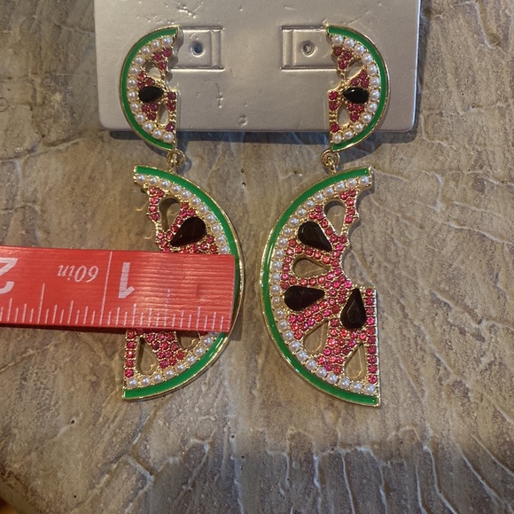 Sugarfix Baublebar Watermelon Need For Seed Earrings Goldtone Statement Pearl - Picture 9 of 10